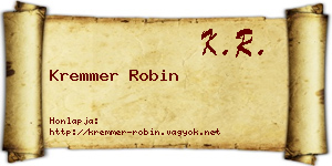 Kremmer Robin névjegykártya